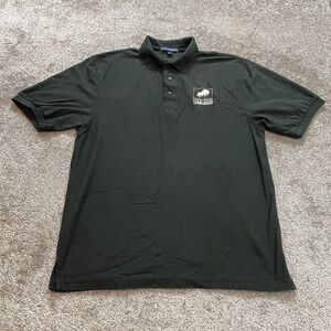 Port Authority Polo Shirt Mens Large Black Logo Collared Landscaping Logo Rugby